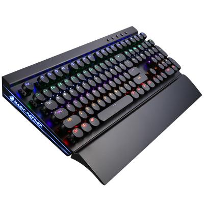 China Blue Dot mk7 RGB Backlight 108 Keys Retro Plug and Play Round Gaming Keyboard With Detachable Wrist Rest for sale