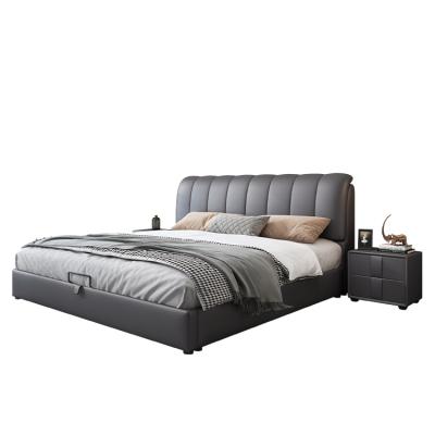 China Modern Minimalist Leather Master Sofa Bed Bedroom Light Luxury Soft Pack Bed1.8M Double Bed for sale