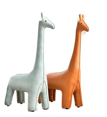 China Solid Wood Children's (Other) Adjustable Home Wooden Bench Adjustable Home Low Stool Living Room Sofa Animal Giraffe Cartoon for sale