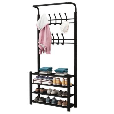 China (Other) Adjustable Single Storage Rack For Floor To Ceiling Household Single Coat And Shoe Rack for sale