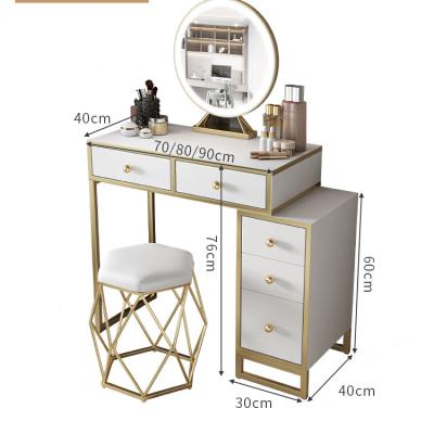 China (Other)Adjustable Bedroom Furniture Dressing Table Makeup Desk With Mirror Drawer Stool For Bedroom for sale