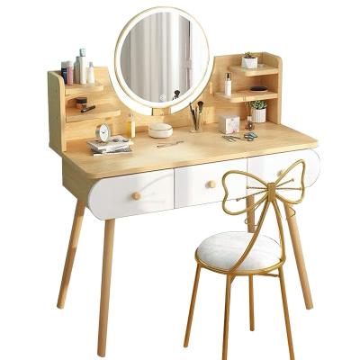 China (Size) adjustable high quality mirrored dressing table, bedroom modern simple dressing table chair, dressing table set for sale