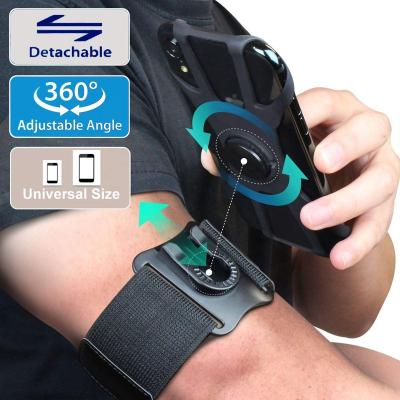 China Silicon + Nylon 360 Rotating Detachable Universal Armband Smartphone Running Holder Fit For 4-6.5