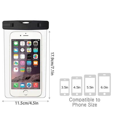 China Phone IPX8 Level IPx8 Pocket PVC Waterproof Universal Outdoor Waterproof Mobile Phone Case Dry Bag For Mobile With Lanyard for sale