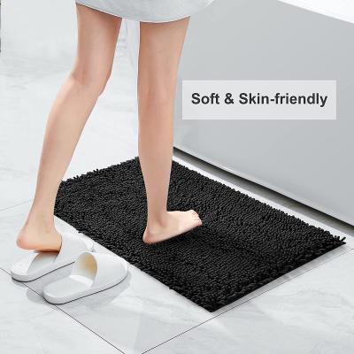 China Chenille Bathroom Cover Non Slip Washable Bath Mat For Bathroom, 32x20, Shaggy Bathroom Mat Machine Washable Extra Soft And Absorbent Bath for sale