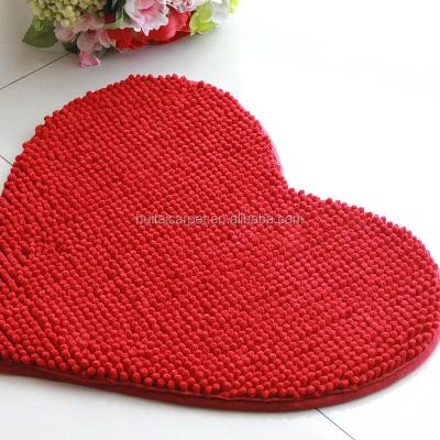 China Anti-bacteria Short Pile Floor Mat With Anti Slip Base Room Mat Heart Shape for sale