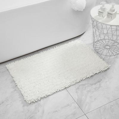 China Washable Tufted Luxury Design Anti Slip Chenille Shaggy Bath Mat 50x80cm for sale