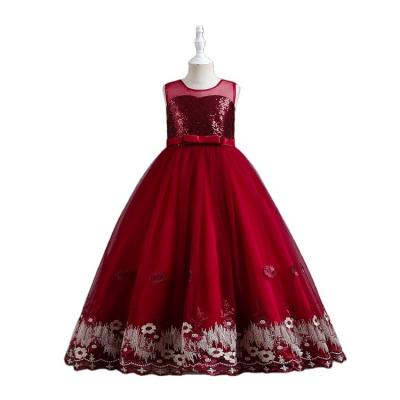 China Wholesale Elegant Anti-wrinkle Girl Wedding Dress Girls Embroidery Design Child Dresses Birthday Party Ball Gown Dress for sale