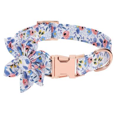 China Hot Selling Customized High Quality Cloth Dog Collar Adjustable Flowers for sale