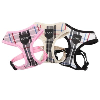 China Modern Factory Wholesale Mesh Pet Puppy Comfort Padded Soft High Quality No Pull Plaid Dog Harness for sale