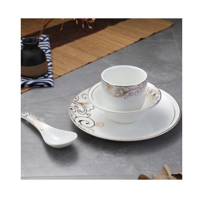 China Sustainable Dinnerware Sets Sets Oriental Fancy Luxury Trim Shiny Ceramic Dinnerware Sets Restaurants Dishes Dishes for sale