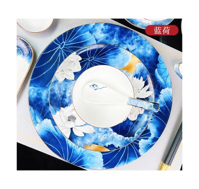 China Viable Unique Fashion Design Dinnerware Hotel Tableware Bone China Dishes Set for sale