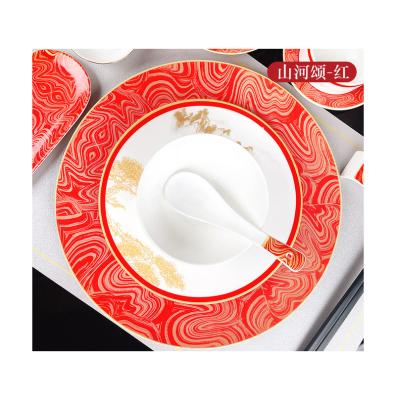 China 2022 Hot Selling Amazon Viable Luxury Bone China Dinner Set Wholesale Dubai Dinnerware Set Set Fine Bone China Dinnerware for sale