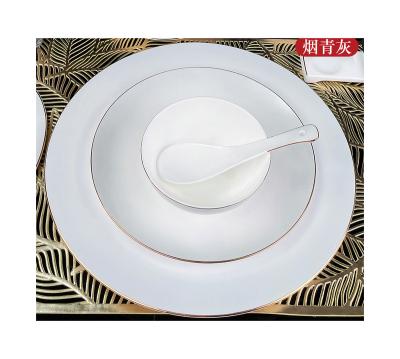 China Viable tableware for restaurant shallow new price ceramic bone china flat circle dish / wholesale dish for sale