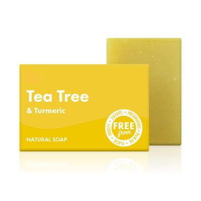 China Reduces Acne Friendly Men's Soap 95g Natural Tea Tree Turmeric Handmade Soap For Pure Natural Handcrafted Skin Care for sale