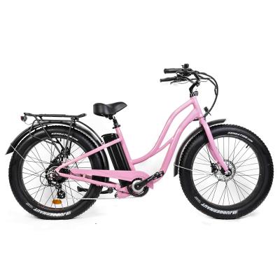 China Fat tire 750w high power cruiser beach ebike standard affordable electric bicycle step-thru fat tire bike for sale