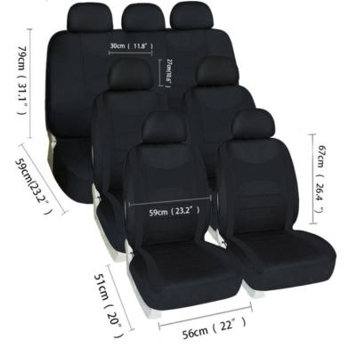 China Polyester Fabric 3 Row Geometric Universal 7 Seat Set Front Rear Car Seat Covers For Auto SUV Van Truck for sale