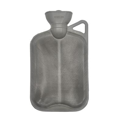 China Factory direct sale of natural rubber discounted gray rubber hot water bottle with handle for sale