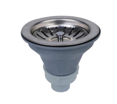 China Modern SS 201 Stainless Steel Kitchen Sink Drain Filter Drain Outlet Kitchen Sink Strainer for sale