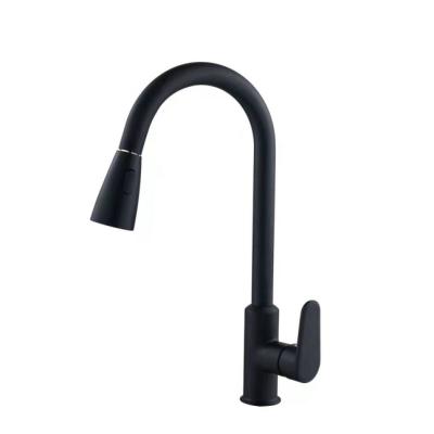 China Thermostatic Faucets Hot and Cold Cupc Single-Hole Spring Kitchen Commercial Pull-Down Sink Faucet Black Copper Pull-Down Faucet for sale