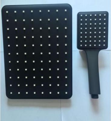 China With Turnout Bathroom Hand Rain Shower Set Rubber Painting Rectangle Black Shower Set for sale