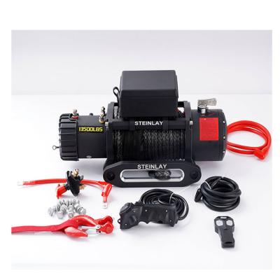 China 14500 lbs AUTOMATIC towing winch 12v off-road electric winch 4x4 heavy duty winch for sale STEINLAY for sale