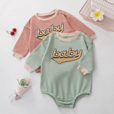 China Cute Rib-knit Cuff Baby Romper Cotton Onesie Baby Romper for sale