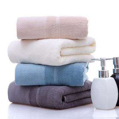 China factory wholesale 100 cotton hot selling 40s solid plain home hotel use bath towel customized logo for sale