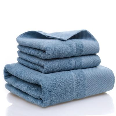 China Cotton Plain Bath Towels 40s Absorbent Solid Three Pieces All-Season for sale