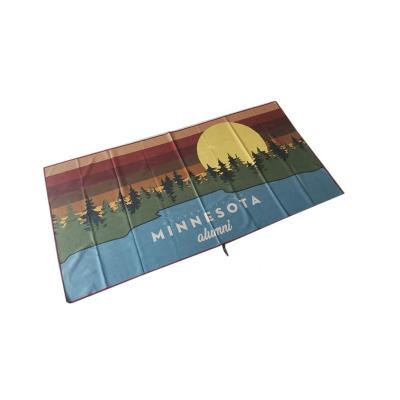 China summer quick dry sand free recycled material microfiber suede waffle customized design printed beach towel for sale