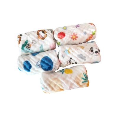 China Quick-Dry Baby Saliva Towel Combed Cotton Fabric Six Layers Soft for sale