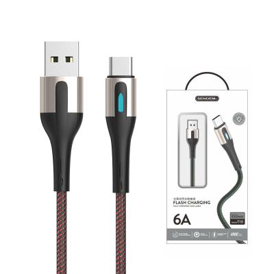 China Camera Factory New Design 6A 1M Fast Charging Data Cable Nylon Braided Micro Type-C IOS Cable Data USB Line for sale