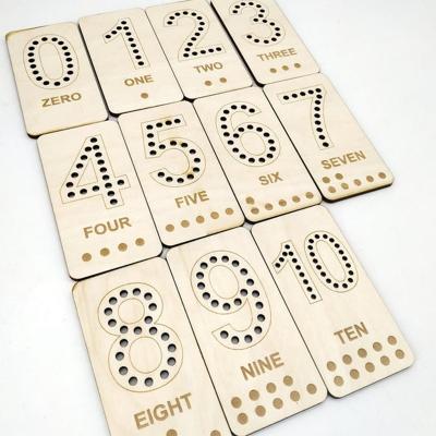 China Educational Wooden Counting Educational Lacing Toy Board Numbers Math Toy Gift For Kids for sale