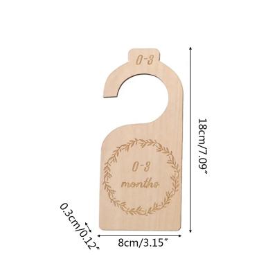 China 24 Months BAMBOO Newborn Baby 7Pc/Set Closet Dividers Nursery Wooden Organizers Clothes Wardrobe Infant Label Divider for sale