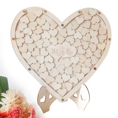 China Wedding Record Wedding Guests Book Wedding Guestbook Table Heart Shaped Wedding Decoration for sale