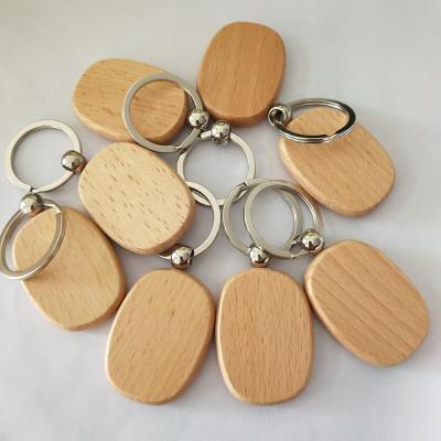 China Key Chain Mute Key Wooden Oval Pendant Support Customized Customer Logo for sale