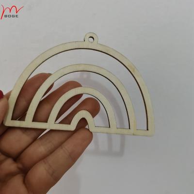 China Wood Laser Cut Wooden Rainbow Set Shape Rainbow For Crafts And Decorations for sale