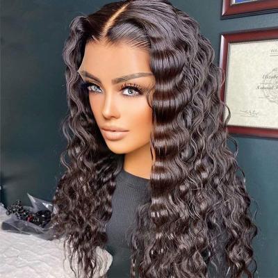 China Srtaight Curly Cuticle Aligned Virgin Human Hair Raw Eurasian 16 Inches 4X4 Breathable Lace Front Wig for sale