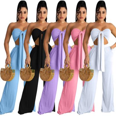 China Wholesale Tassel Anti-Pilling Wide Leg Crop Skirt Pants Women Summer Dress Panty Anti-Pilling Upper Two-Piece Sets for sale