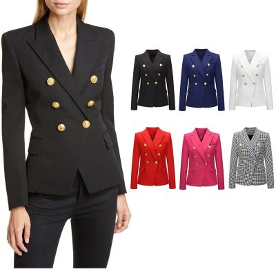 China the new autumn and winter lion button cross main women's casual blazer Anti-wrinkle Anti-wrinkle for sale