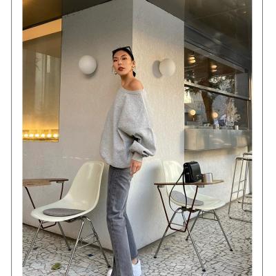 China Wholesale Plus Size Batwing Wing Sleeve Big Pullover Casual Sexy Soft Pullover Women's Shoulder Sweatshirt for sale