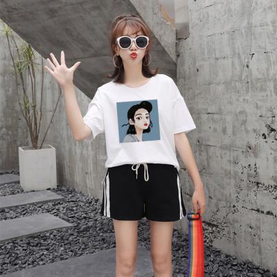 China 2022 Anti-wrinkle striped sports shorts women's summer 2022 new loose high waist black casual shorts for sale