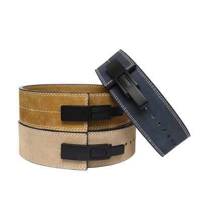 China Weight Durable Customs Officers Training Belt Cowhide Belt Lift Lever With Buckle Gym Hold Up Belt for sale