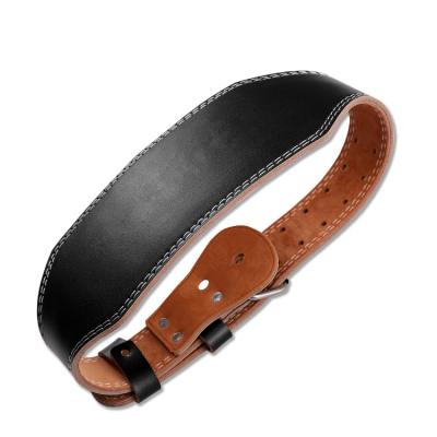 China Custom Genuine Tan Leather Best Body Building Lever Belts Weightlifting Logo Power Lifting Lever Belt Gym Exercise Hold Up Belt for sale