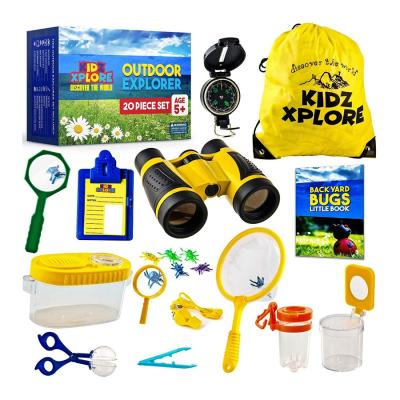 China Child's toy magnifier telescope children's outdoor adventure toy set 20 pieces of children's adventure kit for sale