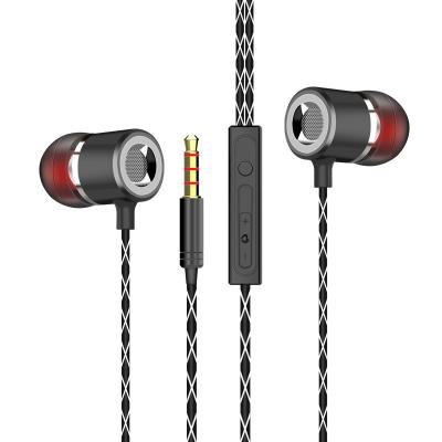 China Hot Sale Earphone Wholesale V12 Deep Bass Headphones Wired 3.5mm Universal In Ear Earpiece Metal Earphone for sale