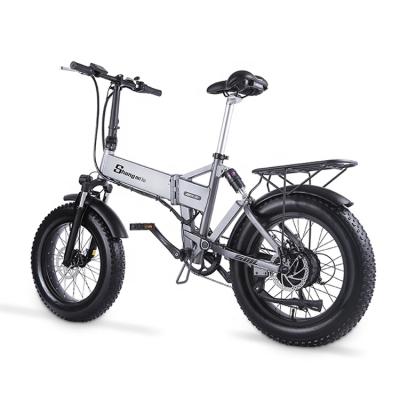 China Aluminum alloy SHENGMILO mx21 E electric bike 48v 500W UK warehouse EU warehouse Folding Bicycle13ah 20X4 tire off road fold hybird bicycle for adult for sale