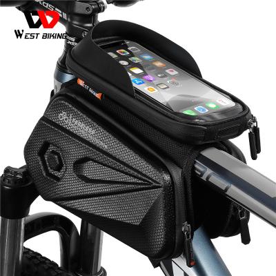 China Water Resistant 2021 Hot Sale Phone Front Frame Waterproof Bicycle Phone Mount Bag Cycling Tube Top Frame Bag for sale