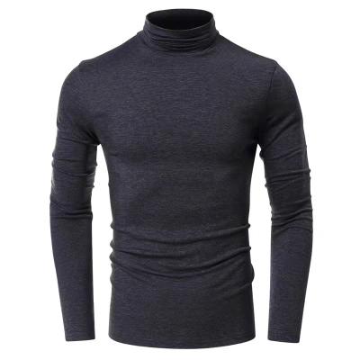 China Autumn/Winter Anti-Shrink High Neck Bottoming Shirt Men's Plus Size Long Sleeve T-shirt Top for sale