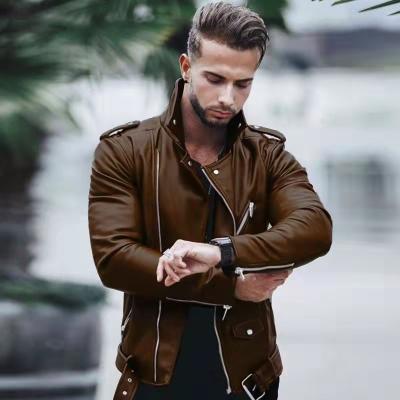 China Autumn/Winter Men's Breathable Jackets Fashion Personality Leather Jackets Plus Size Slim Fit Jackets for sale